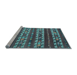 Sideview of Machine Washable Southwestern Light Blue Country Rug, wshcon815lblu