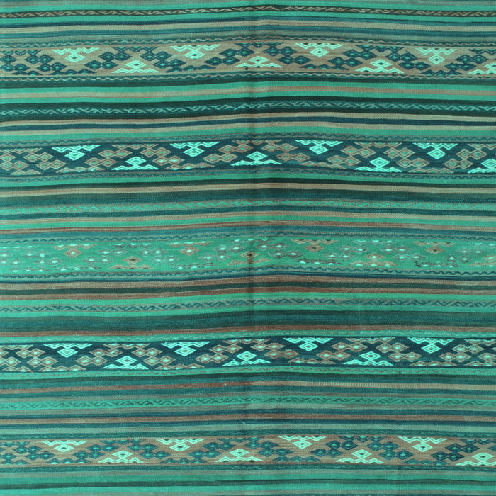 Machine Washable Southwestern Turquoise Country Area Rugs, wshcon816turq