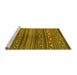Sideview of Machine Washable Southwestern Yellow Country Rug, wshcon816yw
