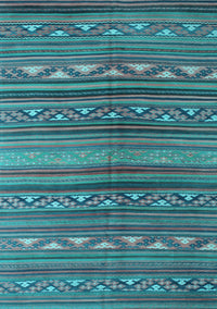 Southwestern Light Blue Country Rug, con816lblu