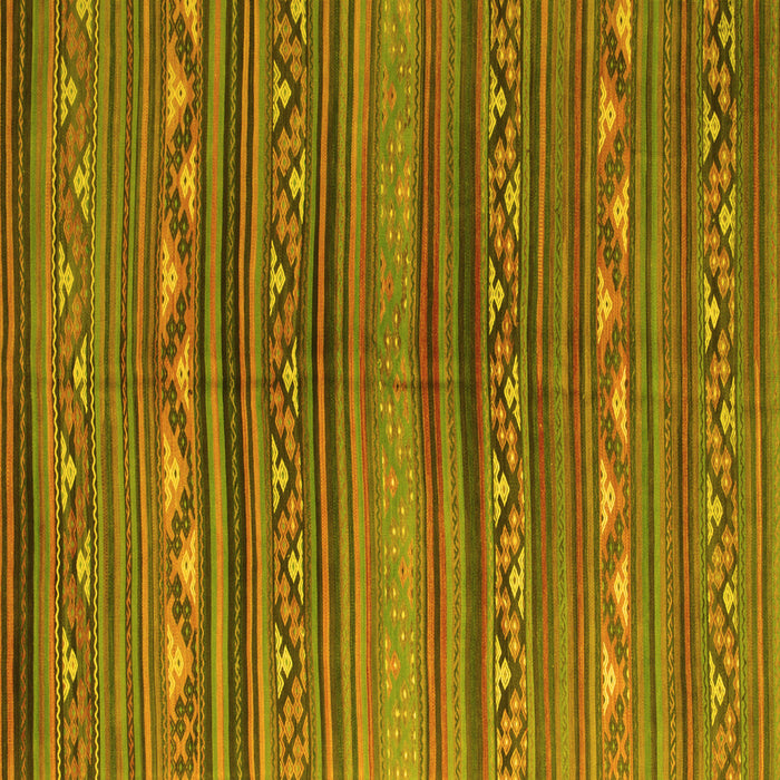 Square Machine Washable Southwestern Yellow Country Rug, wshcon816yw