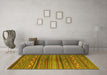 Machine Washable Southwestern Yellow Country Rug in a Living Room, wshcon816yw
