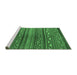 Sideview of Machine Washable Southwestern Emerald Green Country Area Rugs, wshcon816emgrn