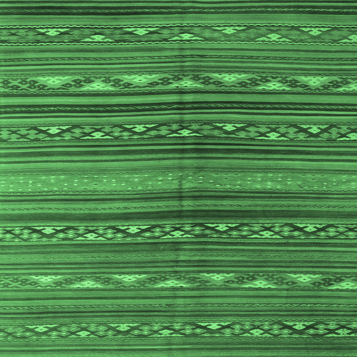 Square Machine Washable Southwestern Emerald Green Country Area Rugs, wshcon816emgrn