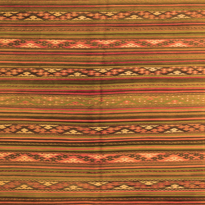 Round Machine Washable Southwestern Orange Country Area Rugs, wshcon816org