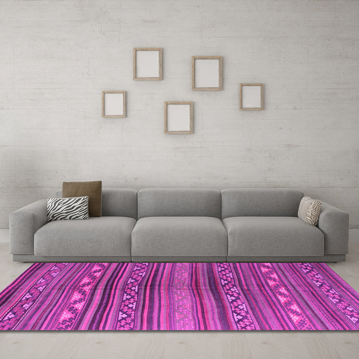 Machine Washable Southwestern Pink Country Rug in a Living Room, wshcon816pnk
