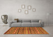 Machine Washable Southwestern Orange Country Area Rugs in a Living Room, wshcon816org