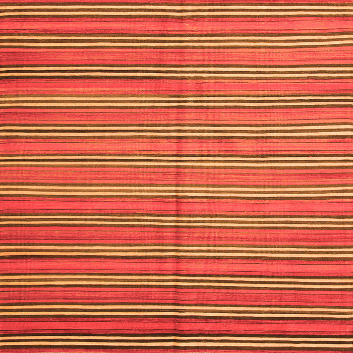 Round Machine Washable Oriental Orange Traditional Area Rugs, wshcon817org