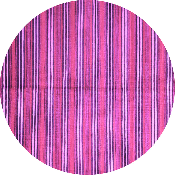 Round Machine Washable Oriental Purple Traditional Area Rugs, wshcon817pur