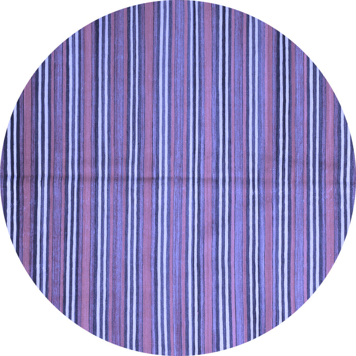 Round Machine Washable Oriental Blue Traditional Rug, wshcon817blu