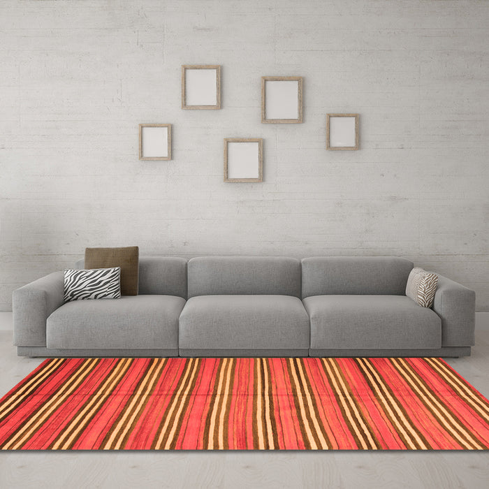 Machine Washable Oriental Orange Traditional Area Rugs in a Living Room, wshcon817org