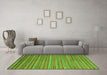 Machine Washable Oriental Green Traditional Area Rugs in a Living Room,, wshcon817grn