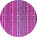 Round Oriental Purple Traditional Rug, con818pur