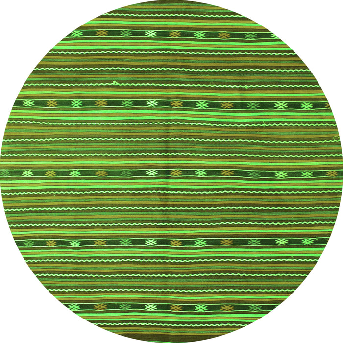 Square Oriental Green Traditional Rug, con818grn