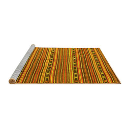 Sideview of Machine Washable Oriental Yellow Traditional Rug, wshcon818yw