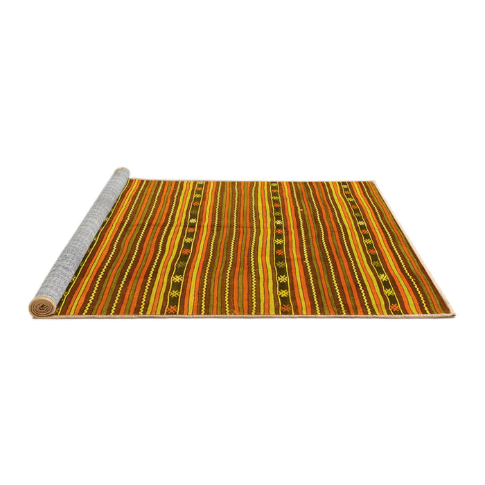 Sideview of Machine Washable Oriental Yellow Traditional Rug, wshcon818yw