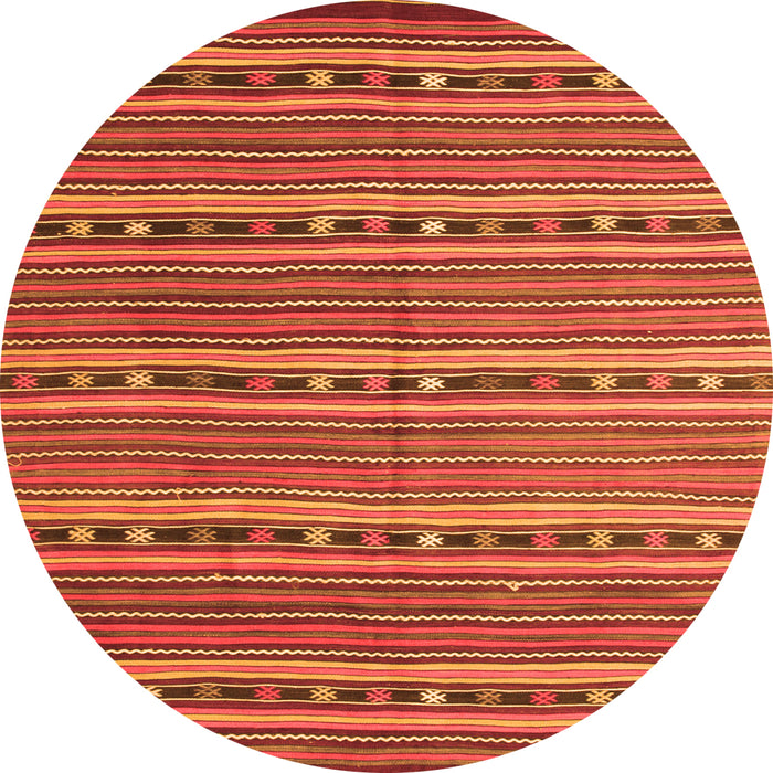 Square Oriental Orange Traditional Rug, con818org