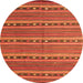 Square Oriental Orange Traditional Rug, con818org