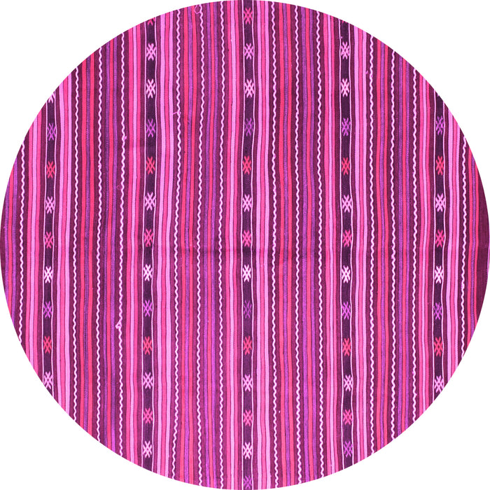 Round Oriental Pink Traditional Rug, con818pnk