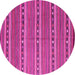 Round Oriental Pink Traditional Rug, con818pnk