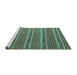 Sideview of Machine Washable Oriental Turquoise Traditional Area Rugs, wshcon818turq