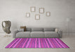 Machine Washable Oriental Purple Traditional Area Rugs in a Living Room, wshcon818pur