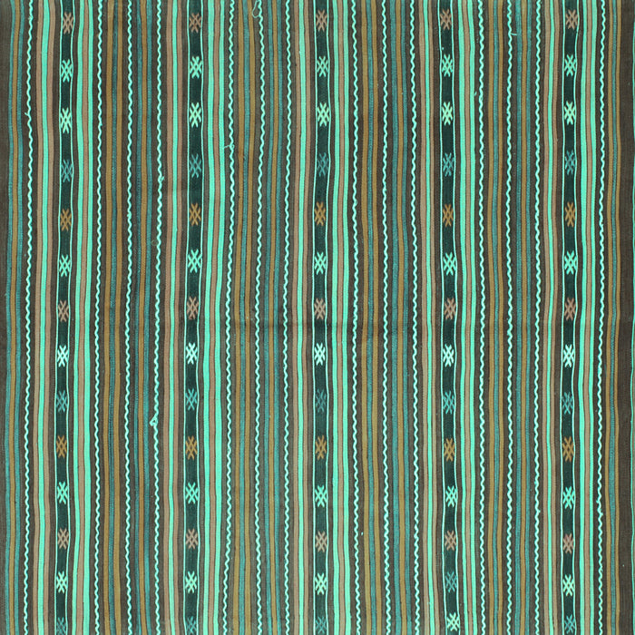Square Oriental Turquoise Traditional Rug, con818turq