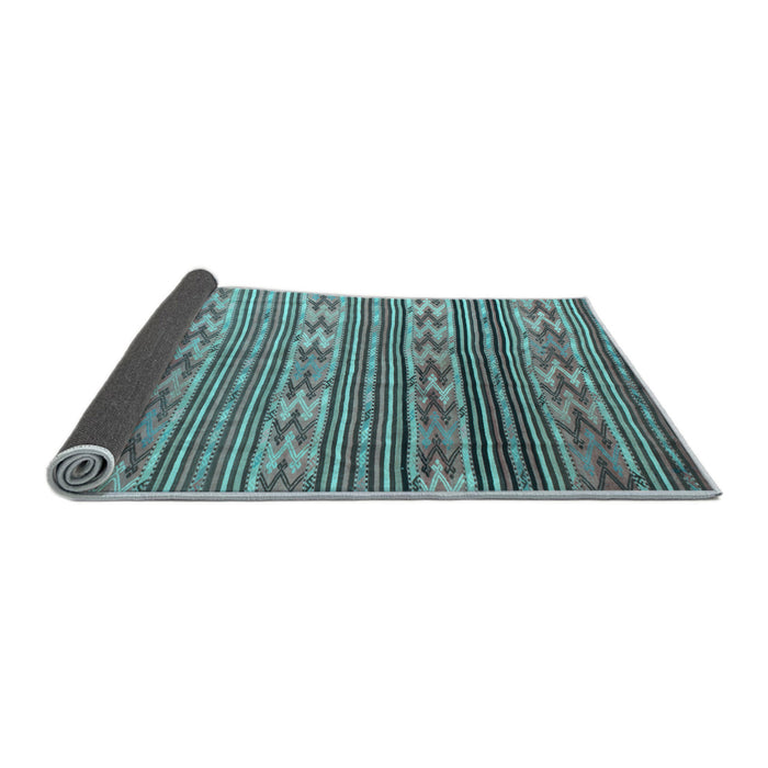 Sideview of Southwestern Light Blue Country Rug, con819lblu