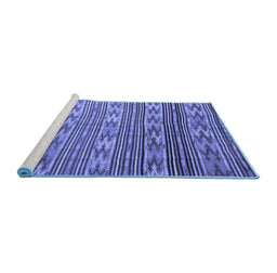 Sideview of Machine Washable Southwestern Blue Country Rug, wshcon819blu