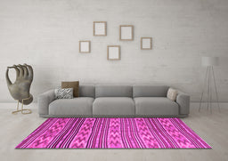 Machine Washable Southwestern Pink Country Rug in a Living Room, wshcon819pnk