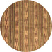 Round Machine Washable Southwestern Brown Country Rug, wshcon819brn