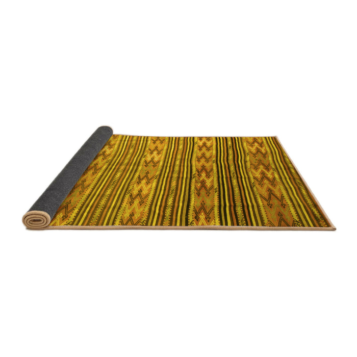 Sideview of Southwestern Yellow Country Rug, con819yw