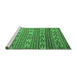 Sideview of Machine Washable Southwestern Emerald Green Country Area Rugs, wshcon819emgrn