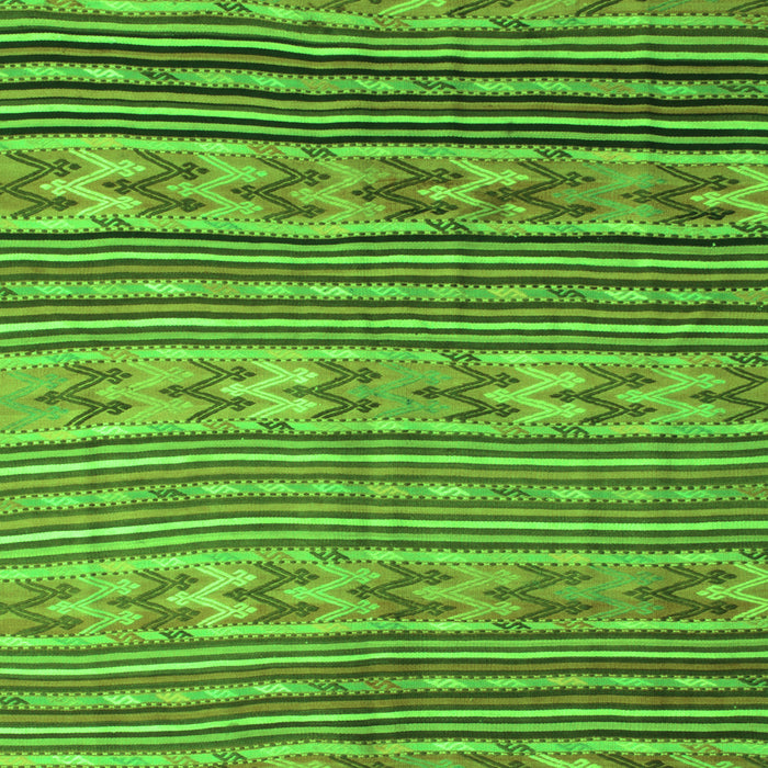 Serging Thickness of Machine Washable Southwestern Green Country Area Rugs, wshcon819grn