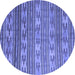 Round Southwestern Blue Country Rug, con819blu