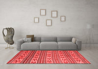 Machine Washable Southwestern Red Country Rug, wshcon819red