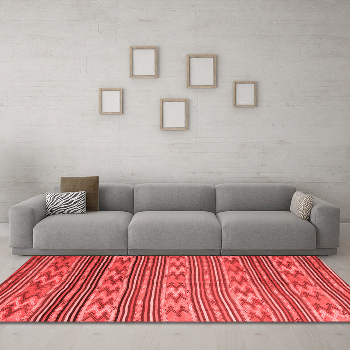 Country Red Washable Rugs