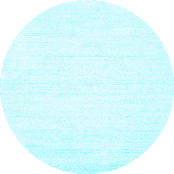 Round Machine Washable Solid Light Blue Modern Rug, wshcon81lblu