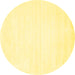 Round Machine Washable Solid Yellow Modern Rug, wshcon81yw