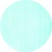 Round Solid Turquoise Modern Rug, con81turq