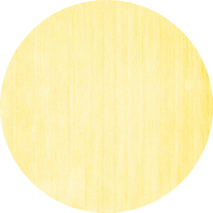 Round Solid Yellow Modern Rug, con81yw
