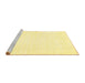 Sideview of Machine Washable Solid Yellow Modern Rug, wshcon81yw