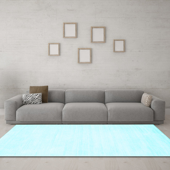 Machine Washable Solid Light Blue Modern Rug in a Living Room, wshcon81lblu