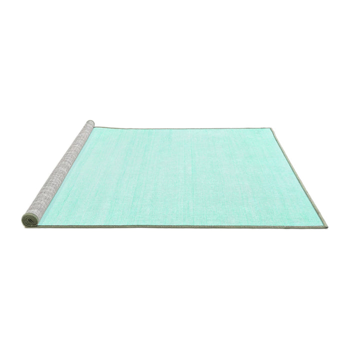 Sideview of Machine Washable Solid Turquoise Modern Area Rugs, wshcon81turq