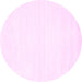 Round Machine Washable Solid Pink Modern Rug, wshcon81pnk