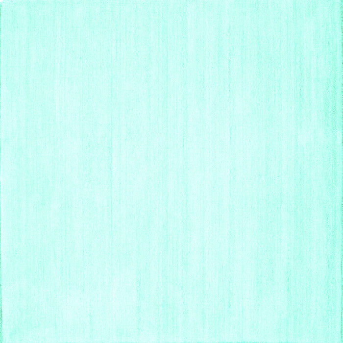 Square Machine Washable Solid Turquoise Modern Area Rugs, wshcon81turq