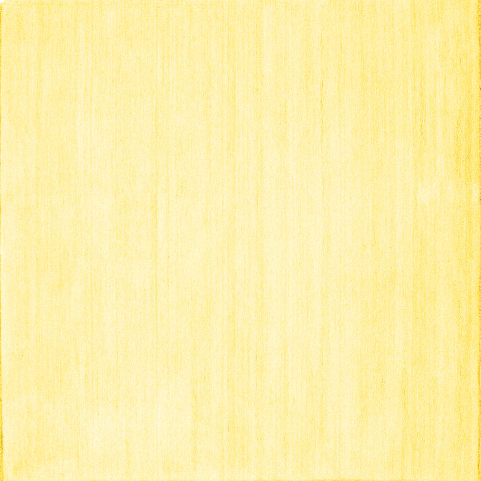 Square Machine Washable Solid Yellow Modern Rug, wshcon81yw