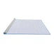 Sideview of Machine Washable Solid Blue Modern Rug, wshcon81blu