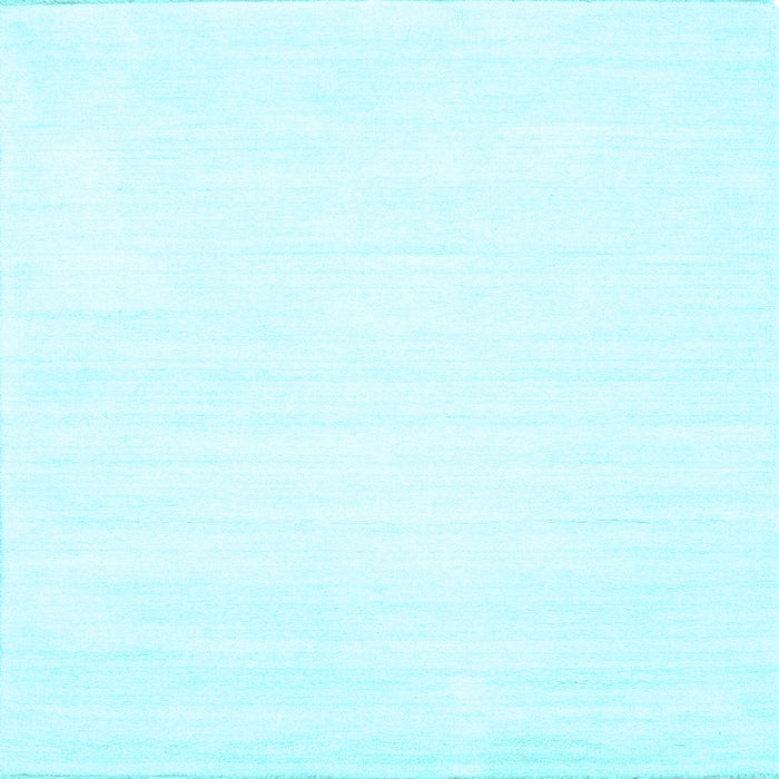 Square Machine Washable Solid Light Blue Modern Rug, wshcon81lblu