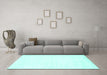 Machine Washable Solid Turquoise Modern Area Rugs in a Living Room,, wshcon81turq